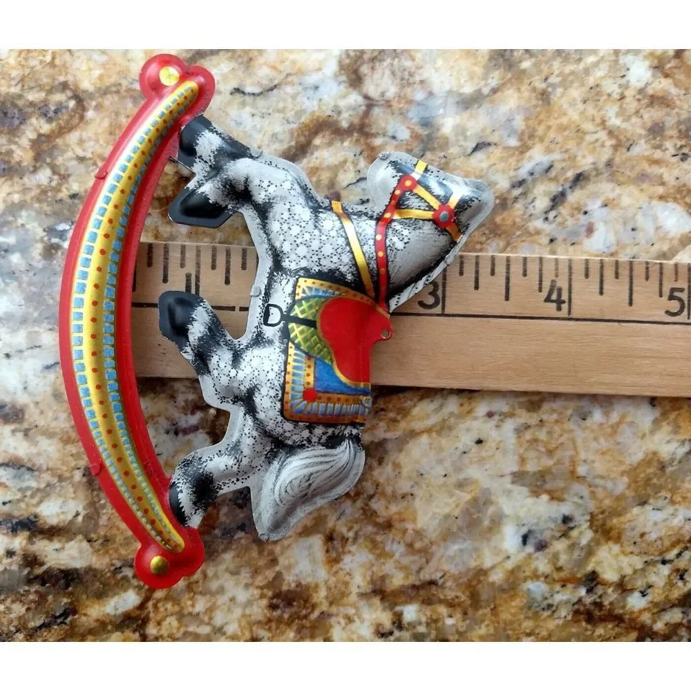 Hallmark TIN ROCKING HORSE Keepsake Christmas Ornament Vintage 1983 Original Box